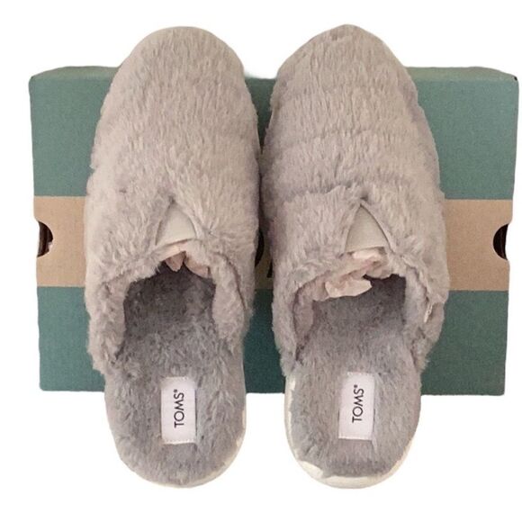TOMS NEW IN BOX ALPARGATA MALLOW MULE FLUFF SHOE FAUX FUR WOMENS SIZE 8 SLIP ON - Picture 5 of 8
